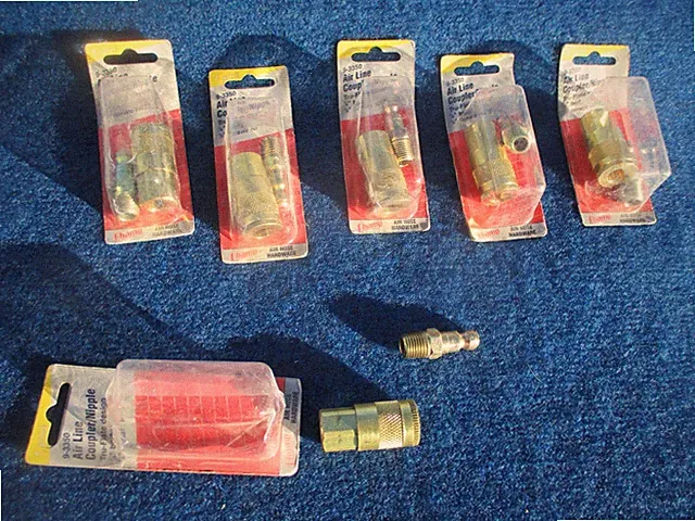 1/4 Air Hose Fittings, 1/4 Inch 6 Female & Male Threads Size, Automotive T-type