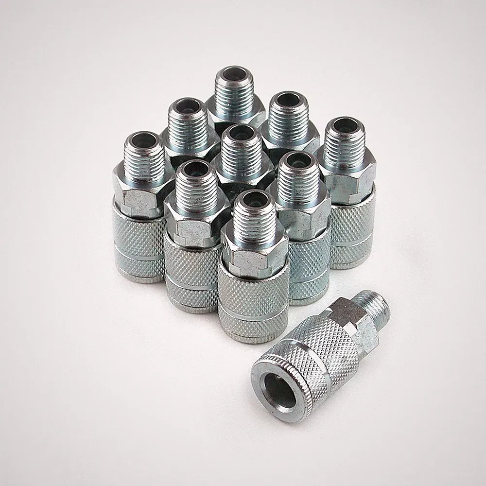 10PACK - T/ Automotive Style Air Quick Coupler 1/4" x 1/4" Male NPT - Steel