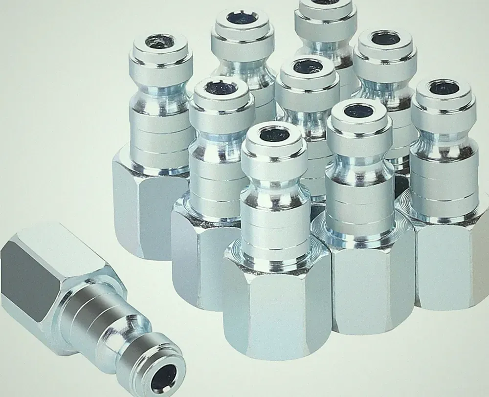 Air Compressor Accessories Fittings, Automotive T-type, 1/4 FNPT PLUG, Silver