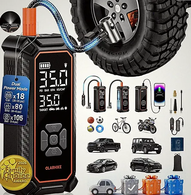 Compact Portable Air Compressor for Fast Inflation - Ideal for Cars & Bicycles