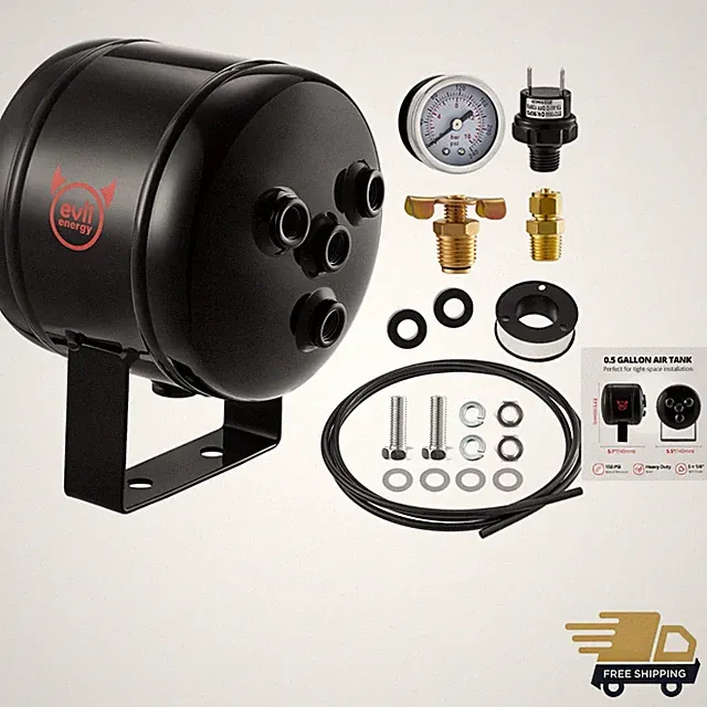 Quality 0.5 Gallon Air Tank with 5 Ports - Ideal for DIY, Truck, and Car Use